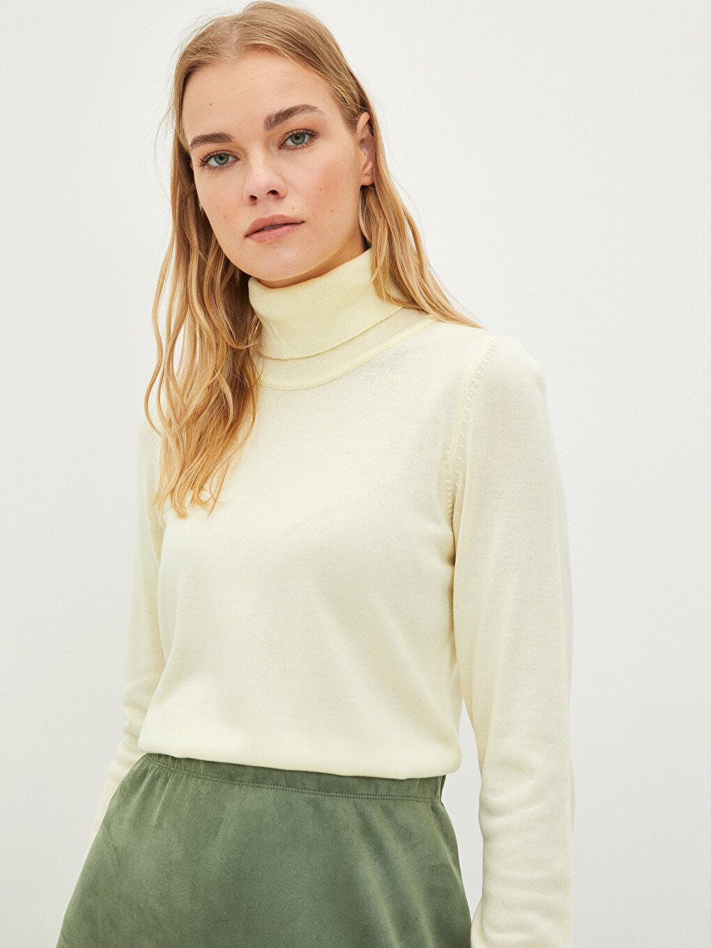 Turtleneck Plain Long Sleeve Women's Knitwear Sweater