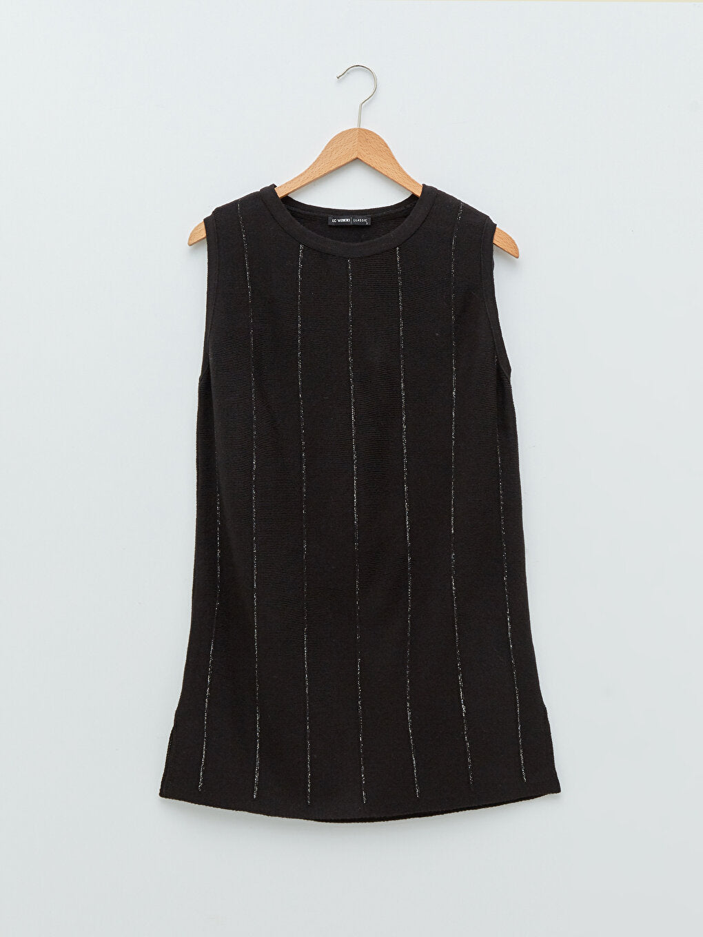 Women's Crew Neck Striped Sleeveless Knitwear Tunic