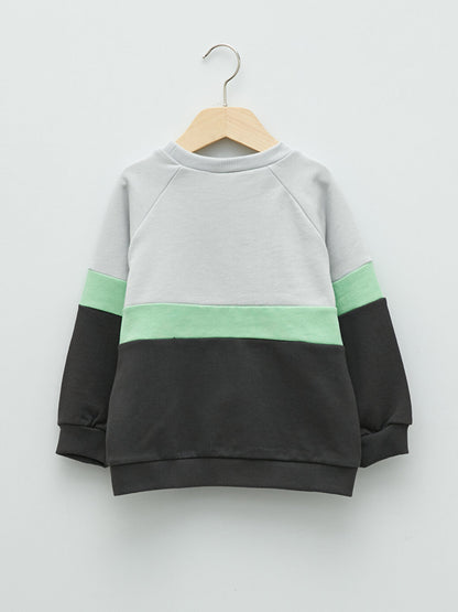 Crew Neck Long Sleeve Printed Baby Boy Sweatshirt