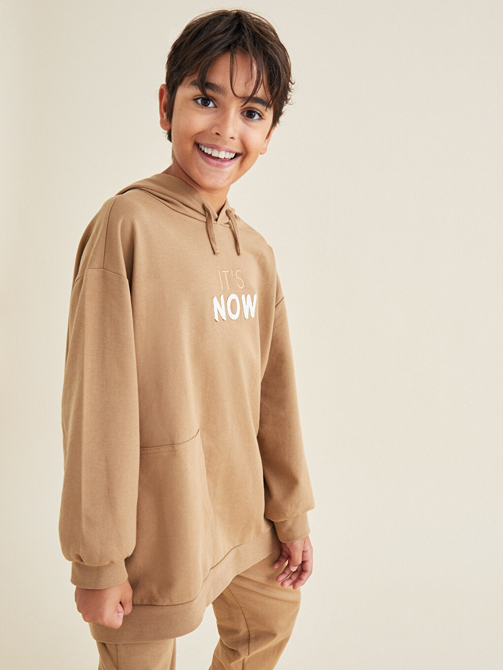 Hooded Embroidered Long Sleeve Cotton Boys Sweatshirt