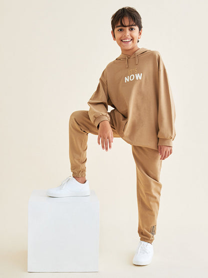 Hooded Embroidered Long Sleeve Cotton Boys Sweatshirt