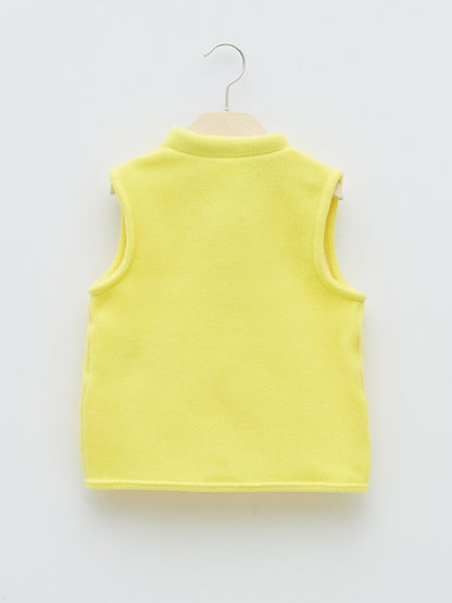 High Collar Fleece Baby Boy Zipper Vest