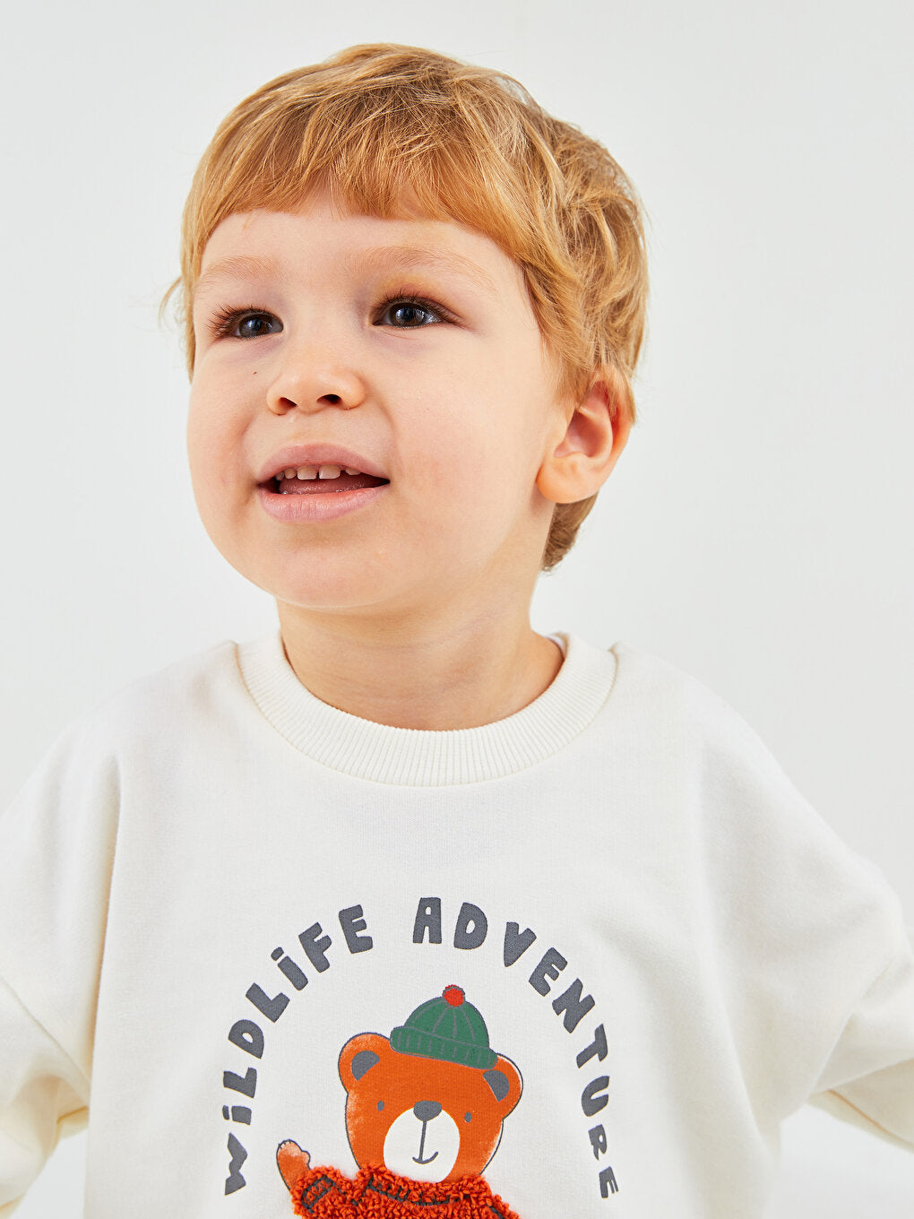 Crew Neck Long Sleeve Printed Cotton Baby Boy Sweatshirt