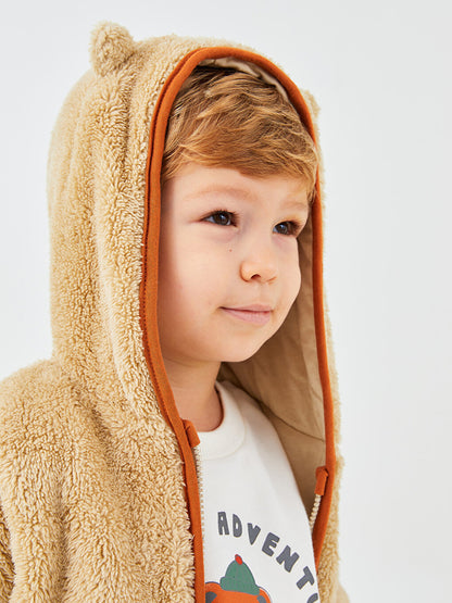 Hooded Long Sleeve Basic Baby Boy Zipper Sweatshirt