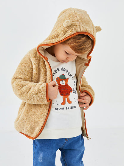 Hooded Long Sleeve Basic Baby Boy Zipper Sweatshirt