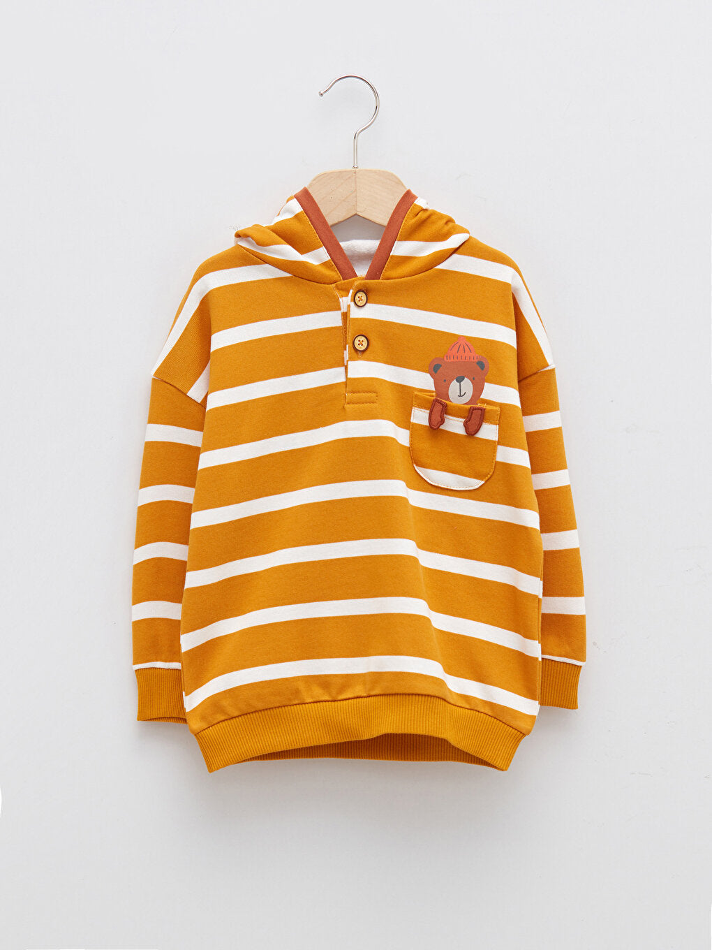 Long Sleeve Striped Baby Boy Hoodie