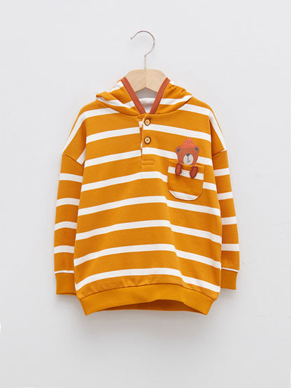 Long Sleeve Striped Baby Boy Hoodie