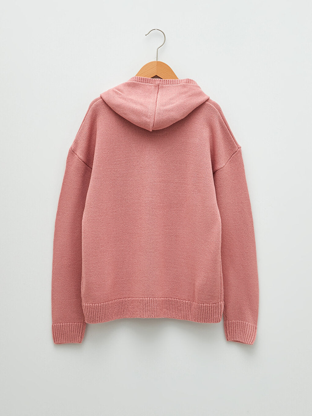 Hooded Basic Long Sleeve Girl's Knitwear Sweater