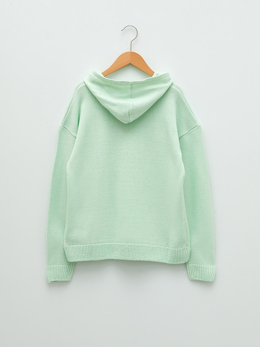 Hooded Basic Long Sleeve Girl's Knitwear Sweater