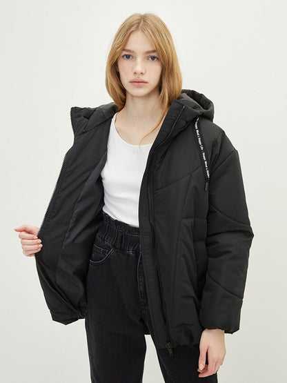 Women's Hooded Plain Puffer Coat