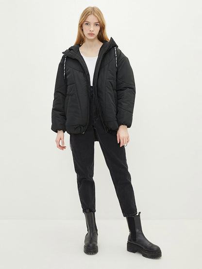 Women's Hooded Plain Puffer Coat