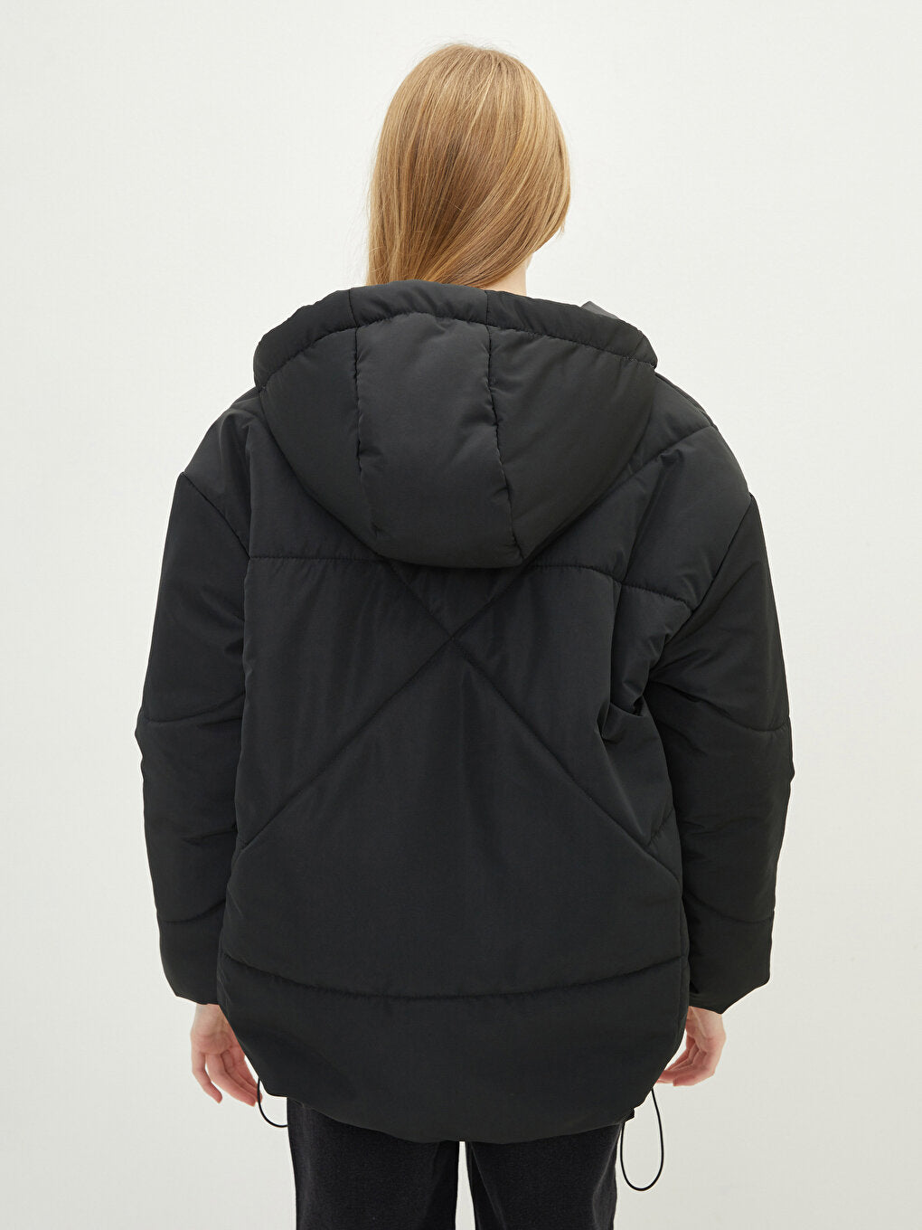 Women's Hooded Plain Puffer Coat