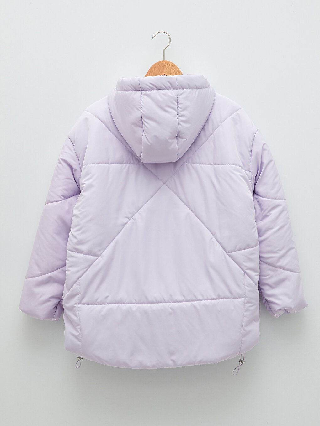 Hooded Plain Long Sleeve Women's Puffer Coat