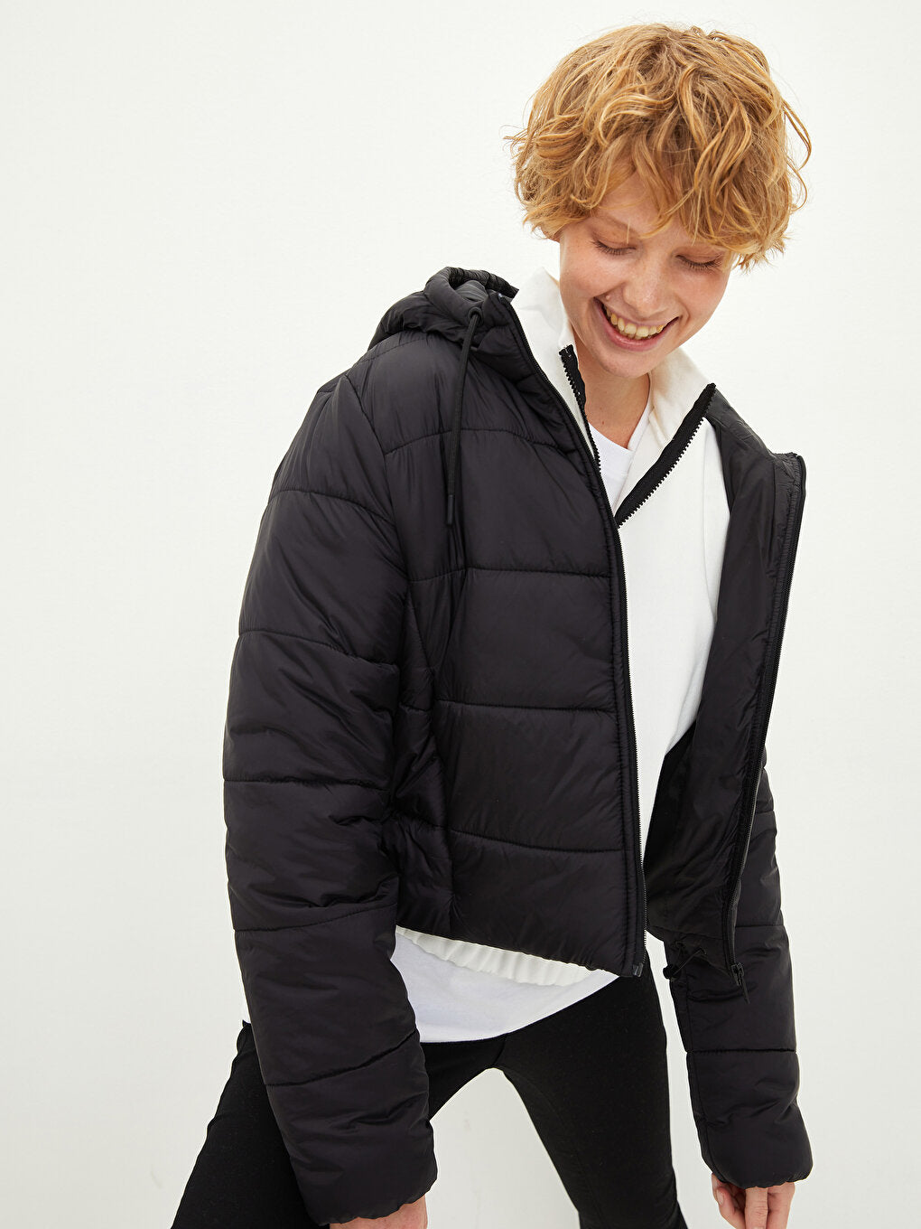 Women's Hooded Plain Puffer Coat