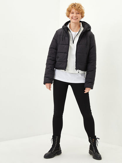 Women's Hooded Plain Puffer Coat