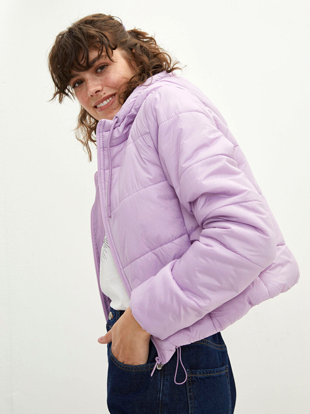 Women's Hooded Plain Puffer Coat