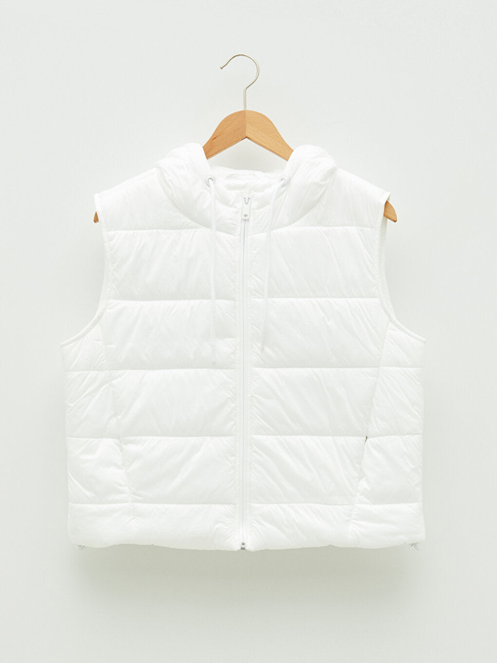 Hooded Collar Plain Pocket Detailed Women's Vest