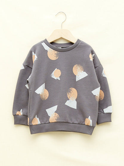 Crew Neck Long Sleeve Printed Organic Cotton Baby Boy Sweatshirt