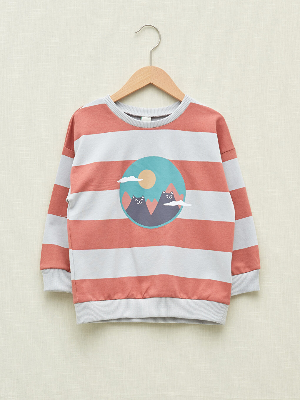 Crew Neck Long Sleeve Printed Baby Boy Sweatshirt