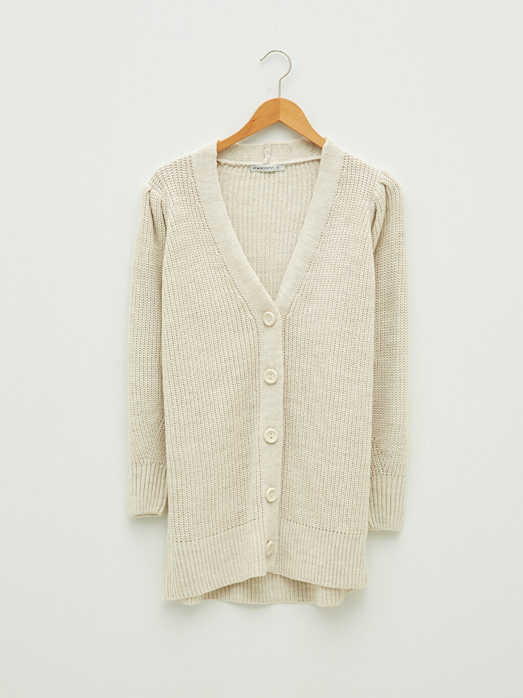 V-Neck Plain Long Sleeve Women's Knitwear Cardigan