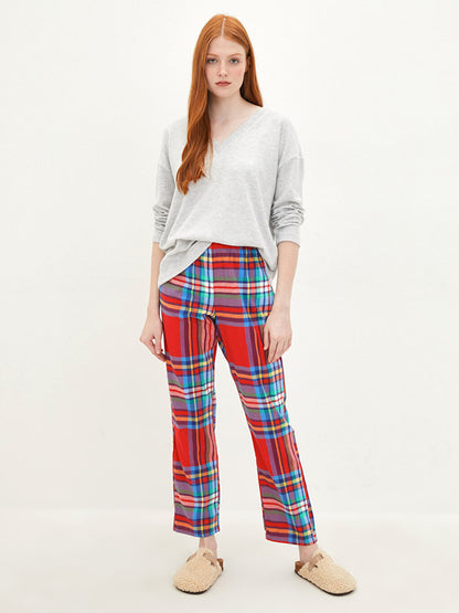 Plaid Women's Pajama Bottom with Elastic Waist