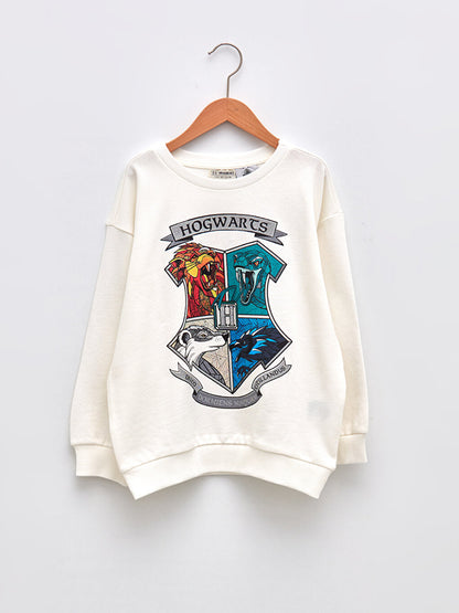 Crew Neck Harry Potter Printed Long Sleeve Girl's Sweatshirt