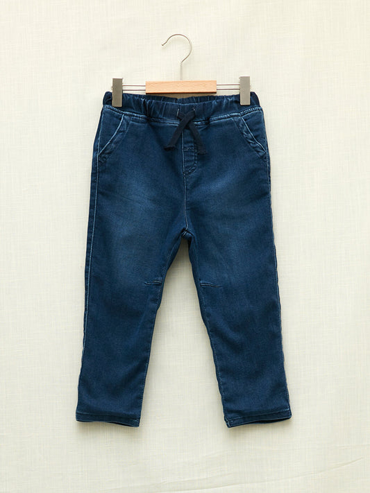 Basic Baby Boy Jean Trousers with Elastic Waist