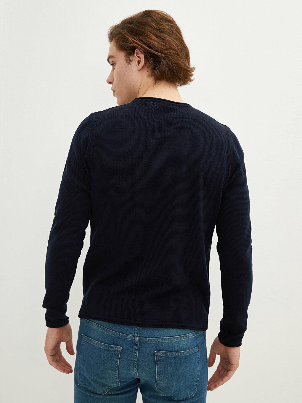 Crew Neck Long Sleeve Men's Knitwear Sweater