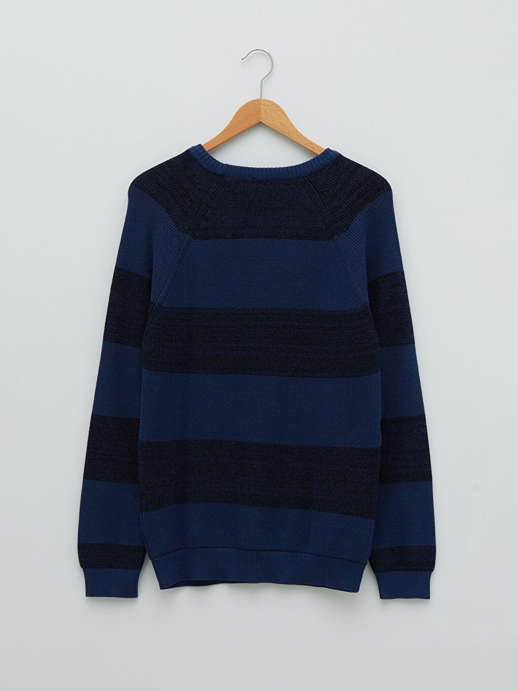 Crew Neck Long Sleeve Striped Men's Knitwear Sweater