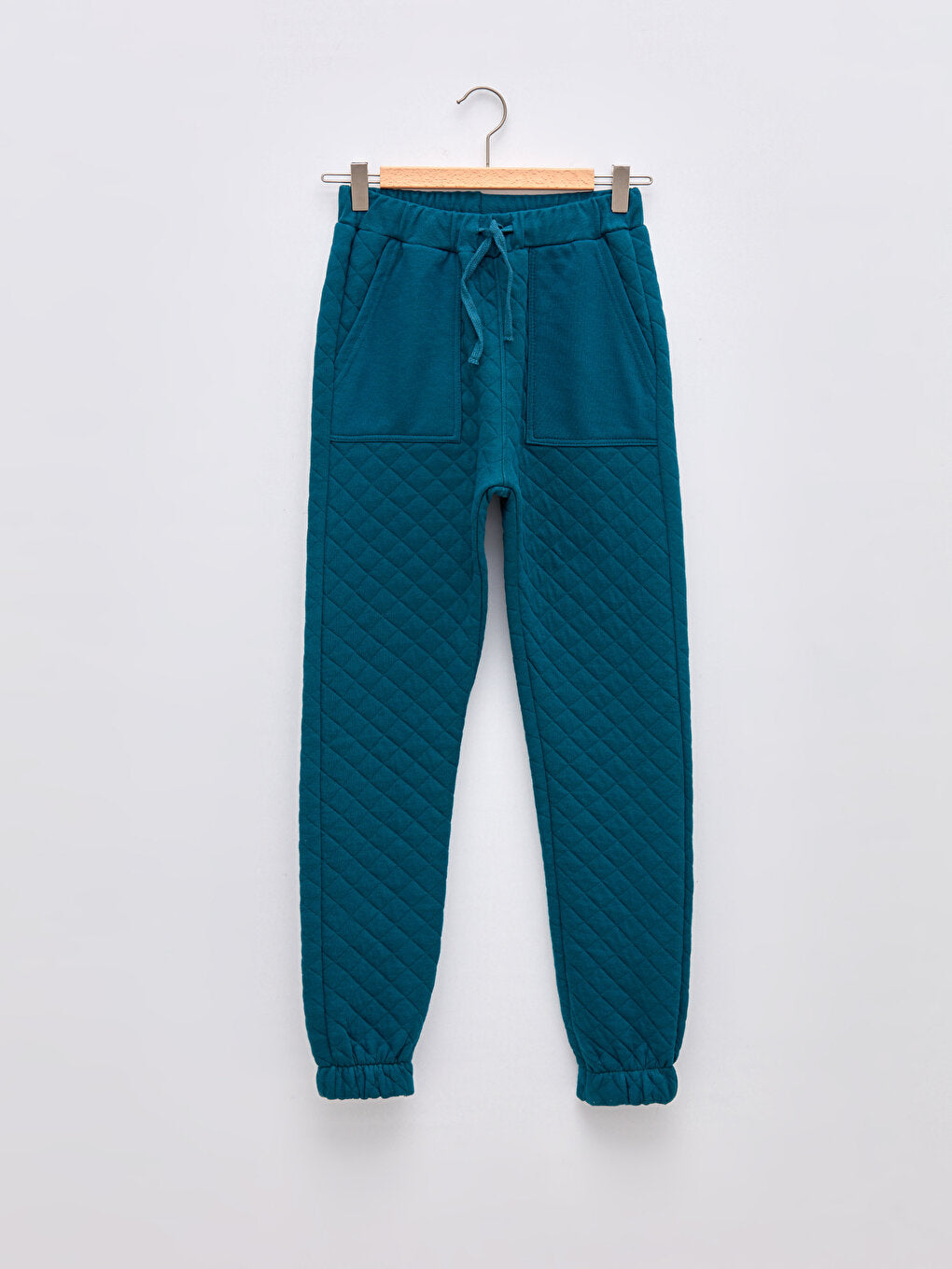 Quilted Patterned Boy Jogger Sweatpants with Elastic Waist