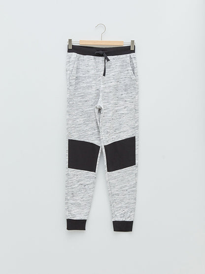 Color Blocked Boy's Jogger Sweatpants with Elastic Waist