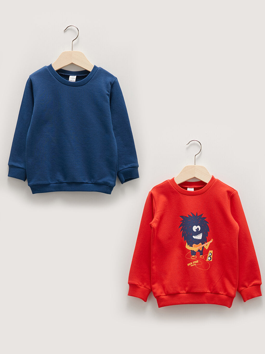 Crew Neck Long Sleeve Baby Boy Sweatshirt 2-pack