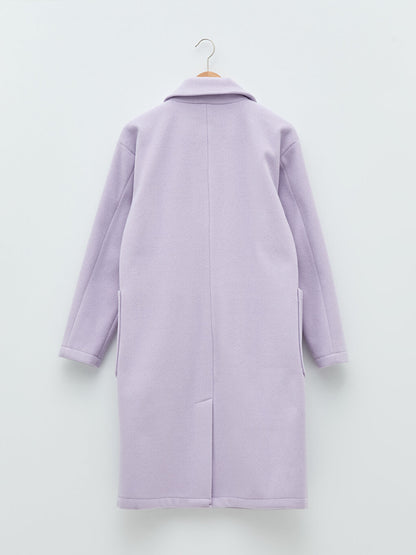 Jacket Collar Plain Long Sleeve Slim Women's Cashmere Coat