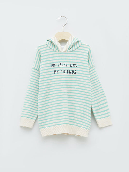 Hooded Long Sleeve Striped Cotton Baby Boy Knitwear Sweater