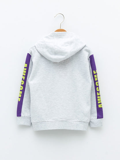 Hooded Printed Long Sleeve Boy's Sweatshirt