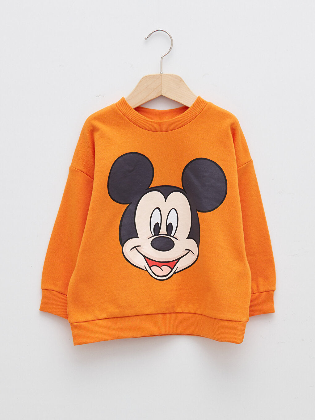 Crew Neck Long Sleeve Mickey Mouse Printed Baby Boy Sweatshirt