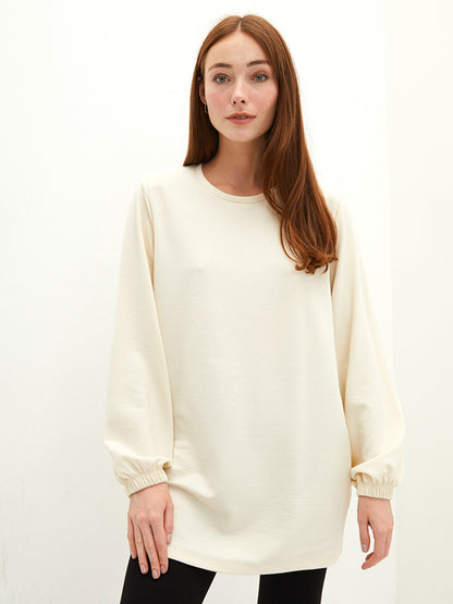 Crew Neck Plain Long Sleeve Women's Tunic