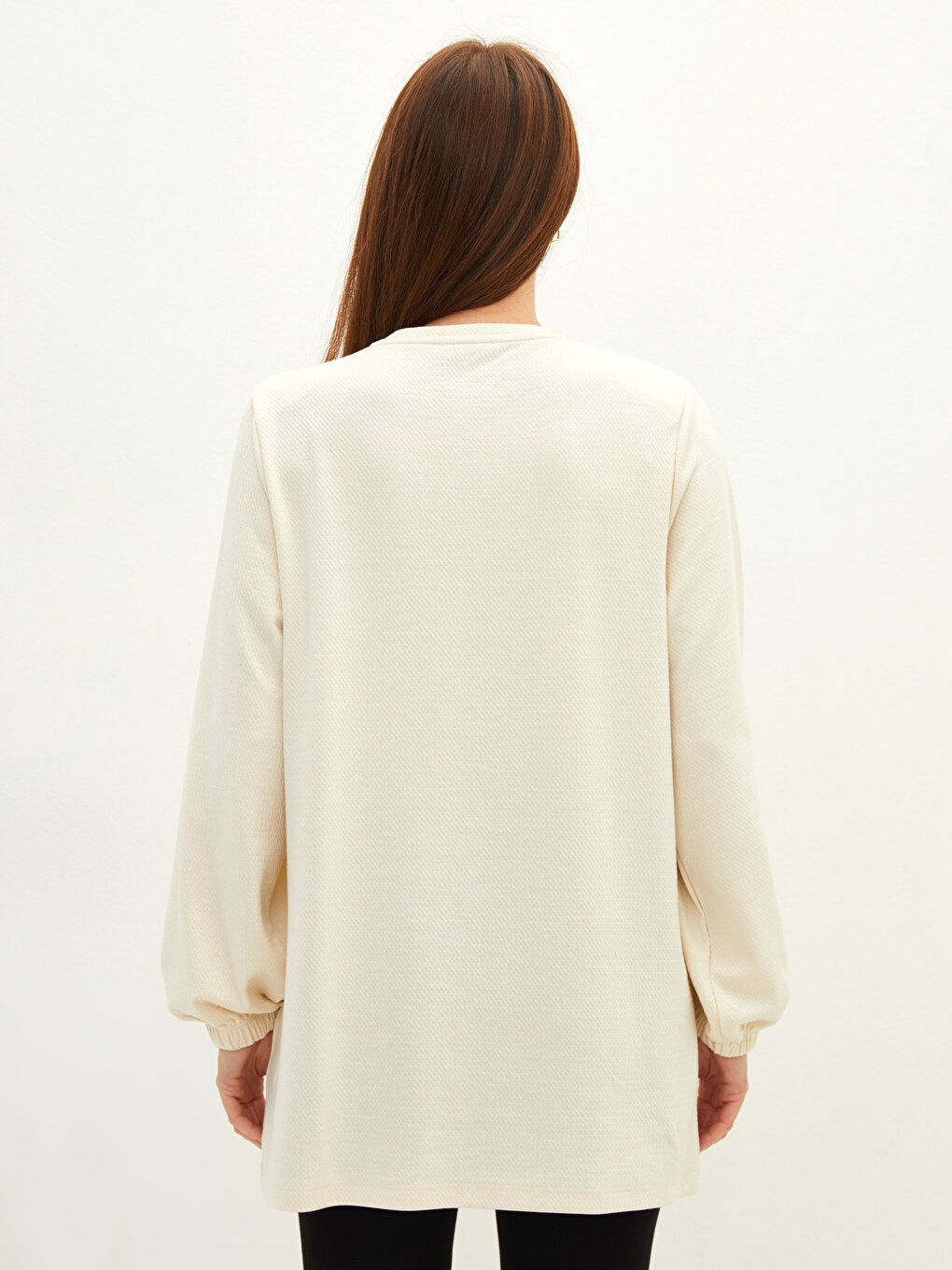 Crew Neck Plain Long Sleeve Women's Tunic