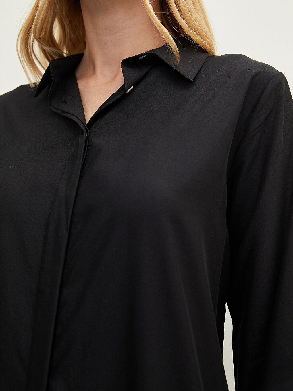 Plain Long Sleeve Women's Shirt Tunic