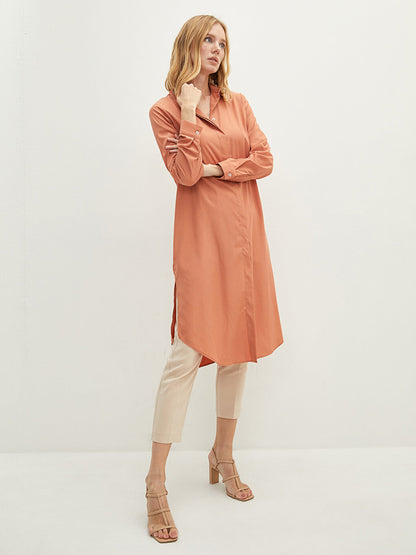 Plain Long Sleeve Women's Shirt Tunic