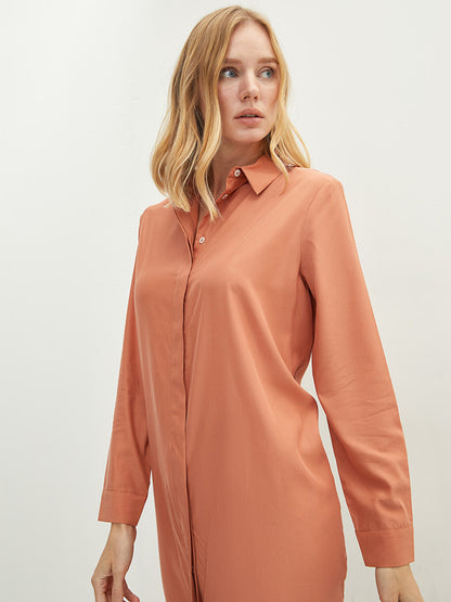 Plain Long Sleeve Women's Shirt Tunic