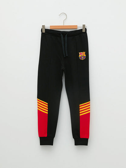 Barcelona Printed Boy's Jogger Sweatpants with Elastic Waist