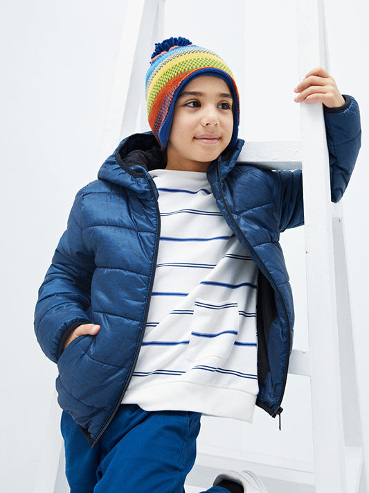 Hooded Basic Boy's Puffer Coat