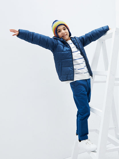 Hooded Basic Boy's Puffer Coat