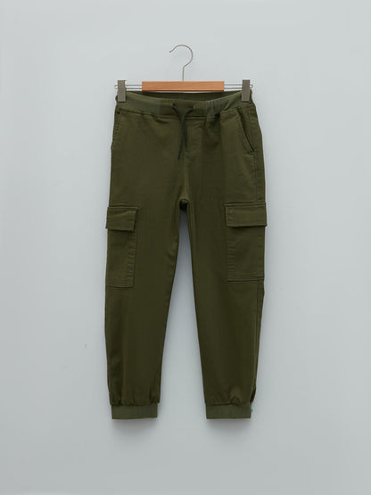 Elastic Waist Gabardine Boy's Cargo Pants