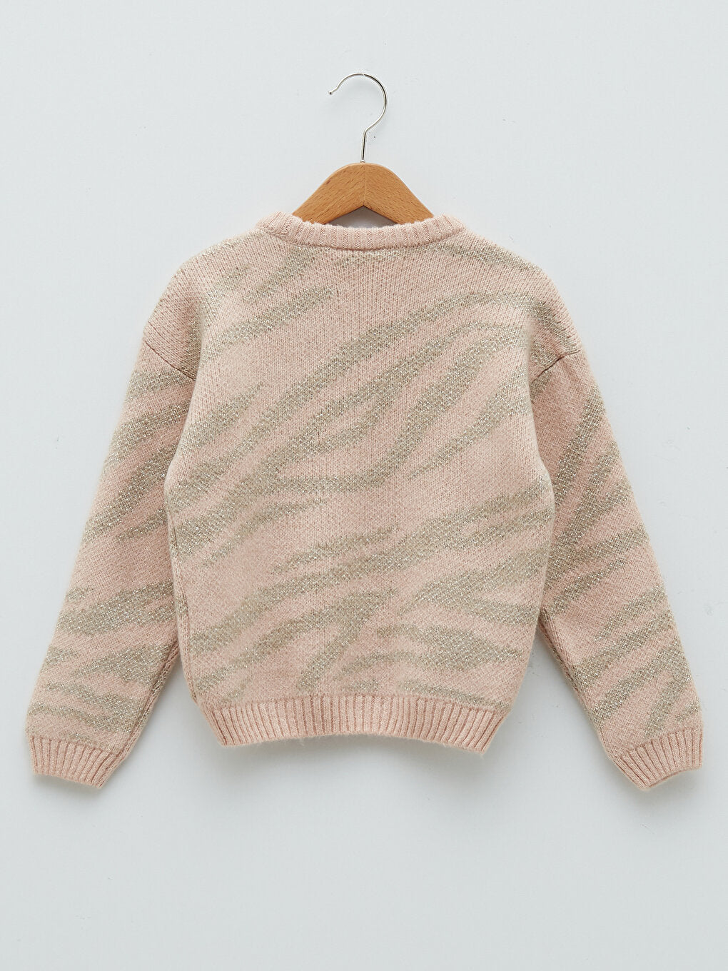 Crew Neck Patterned Long Sleeve Girl's Knitwear Sweater