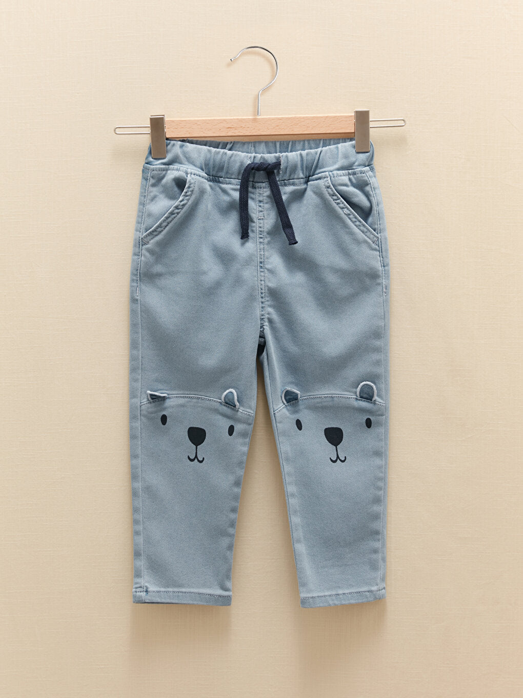 Printed Baby Boy Jean Trousers with Elastic Waist