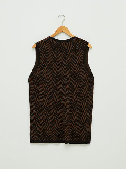 V-Neck Patterned Women's Vest