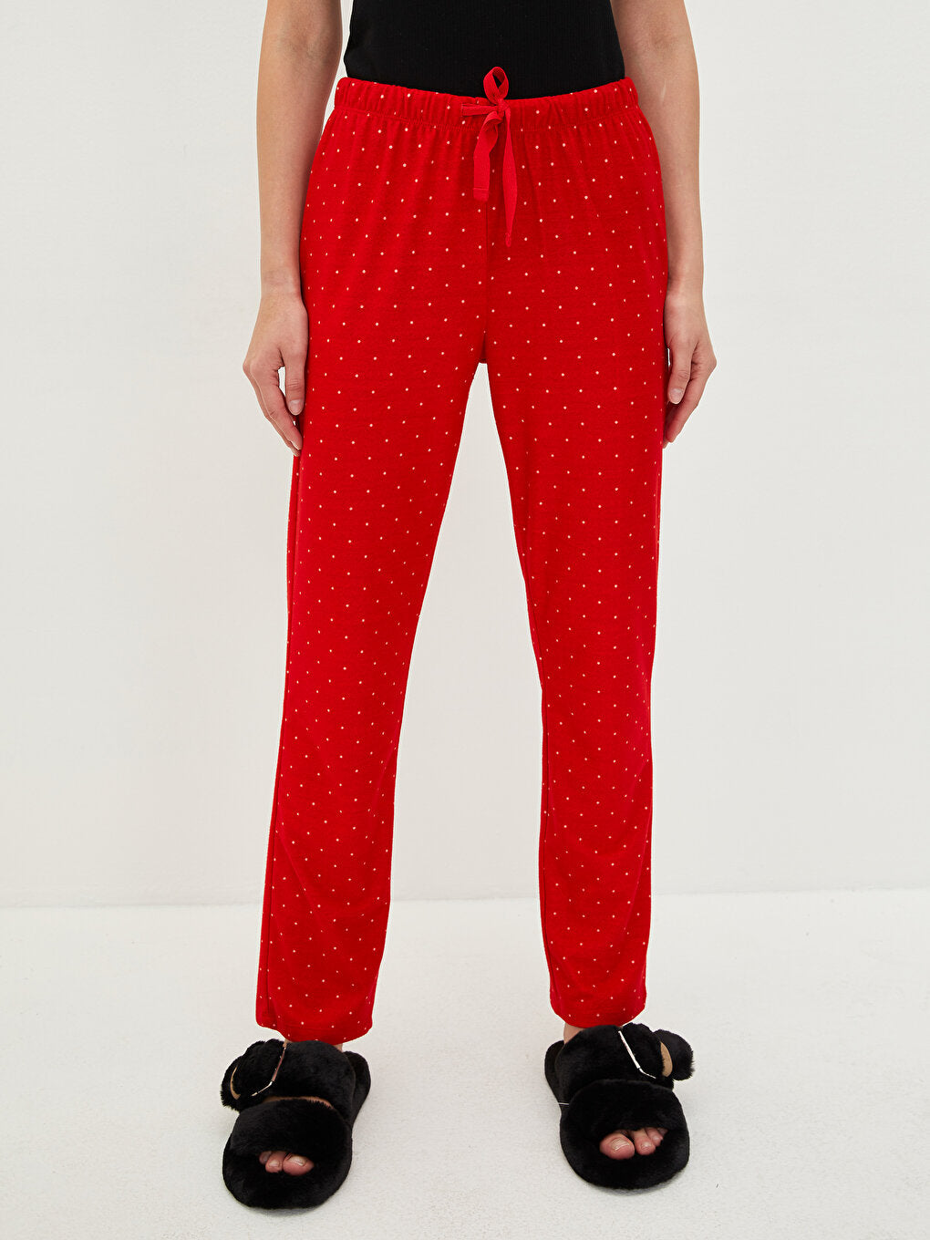 Polka Dot Women's Pajama Bottom with Elastic Waist