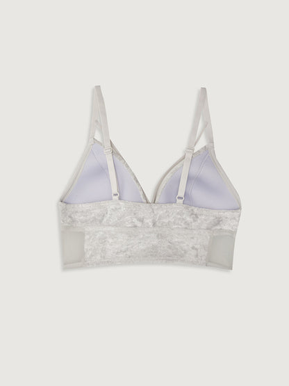 Non-Wireless Padding Plain Velvet Fabric Bralette